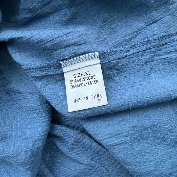 Dusty Blue Ruffle Cap Sleeve Tunic Top | Size XL - Picture 8 of 11